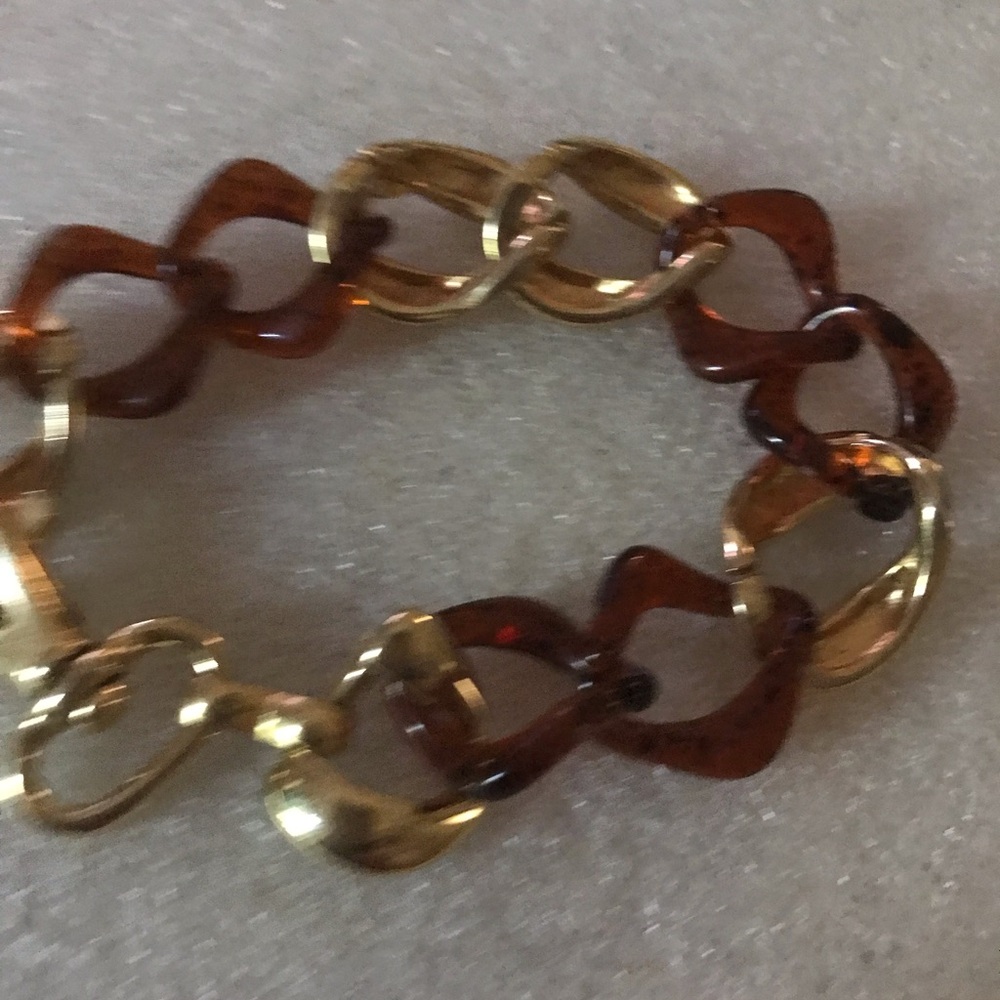 Gold and Tortoise Link Bracelet - Women's Fashion Jewelry